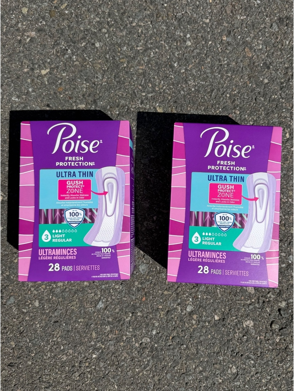 Poise Fresh Protection Ultra Thin Ultraminces Light Regular Pads, 28 Count - 2pk